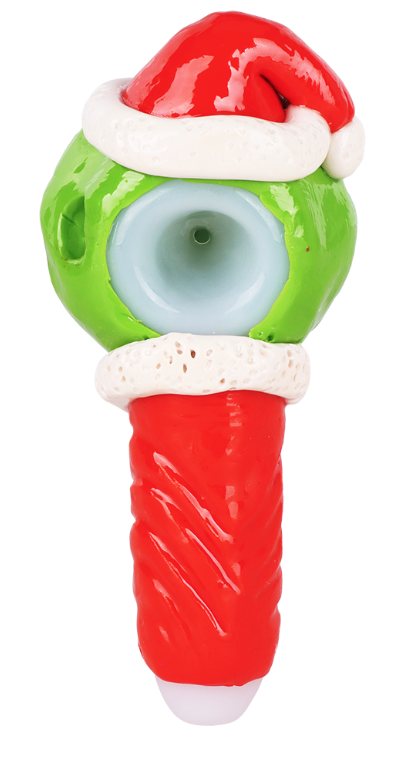 Grinch Enamel Resin Sculpted Glass Spoon Pipe