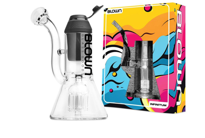 BLOWN Glass Goods Proxy Bubbler - Tree Perc w/ Beaker Bottom - Black