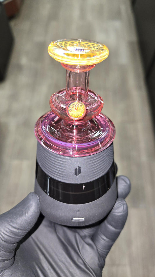 Gatez Glass - Gold Ruby Dry Top Puffco Peak/Pro Attachment