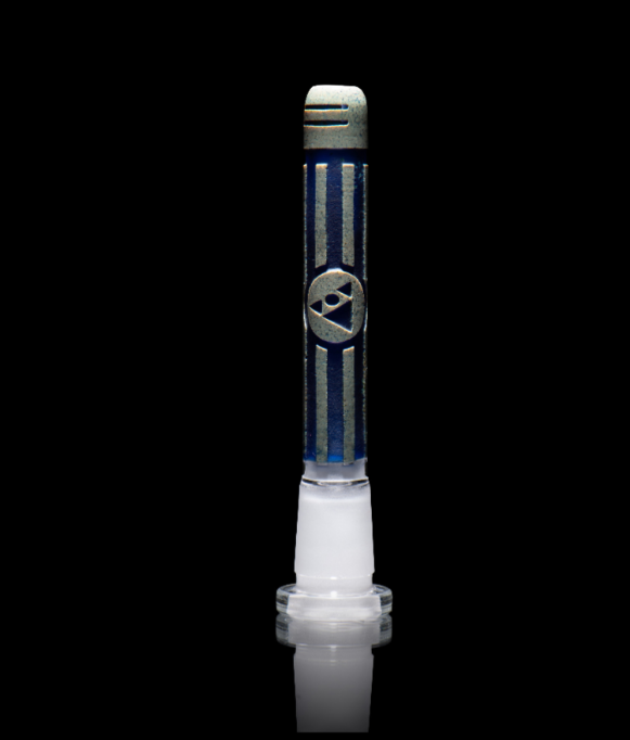 Milkyway Glass - Universe Technicolor 4.75″ Silver and Dark Blue Frit Downstem