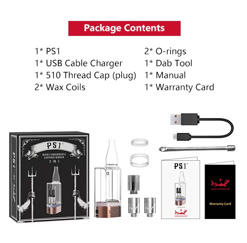 Hamilton Devices - PS1 Double Concentrate & Cartridge Bubbler 2-in-1 Vaporizer Battery Mod