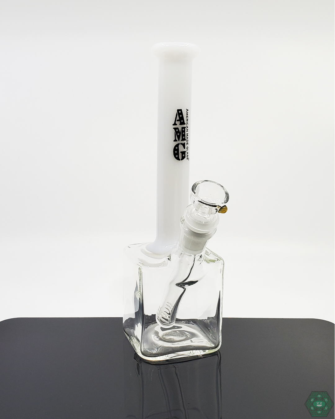 -Hole Perc Beaker Bong - 9 Inch - AMG Glass. This 9" beaker bong features a 7-hole perc for smooth filtration, a 14mm joint, and a removable downstem. Available in multiple color accents.