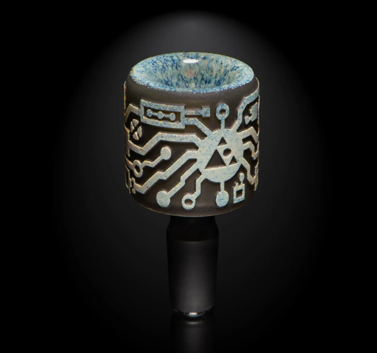 Milkyway Glass - Circuitboard Shadow Art Frit Bowl