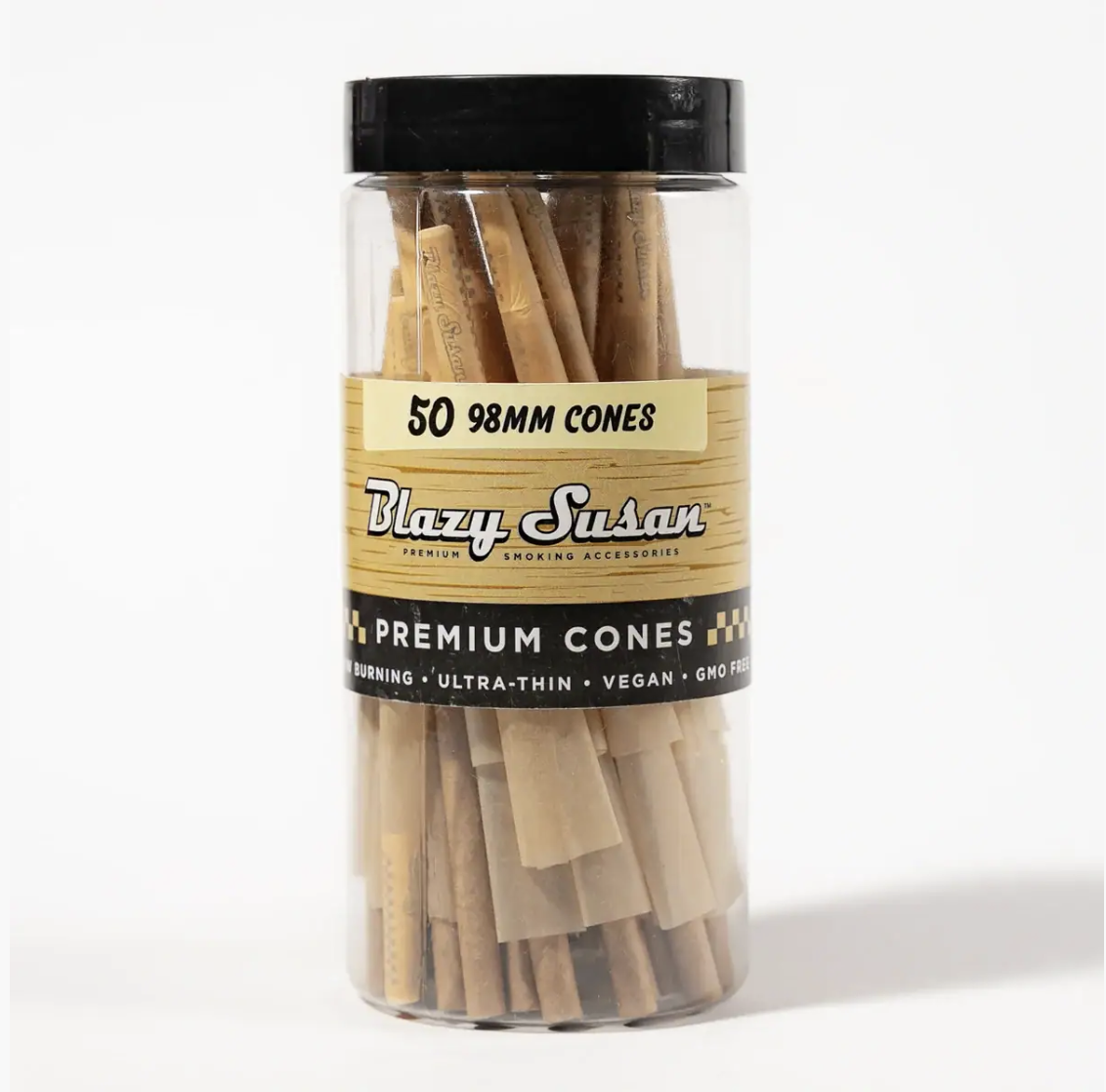 Blazy Susan - Unbleached Pre Rolled Cones 50ct Jar