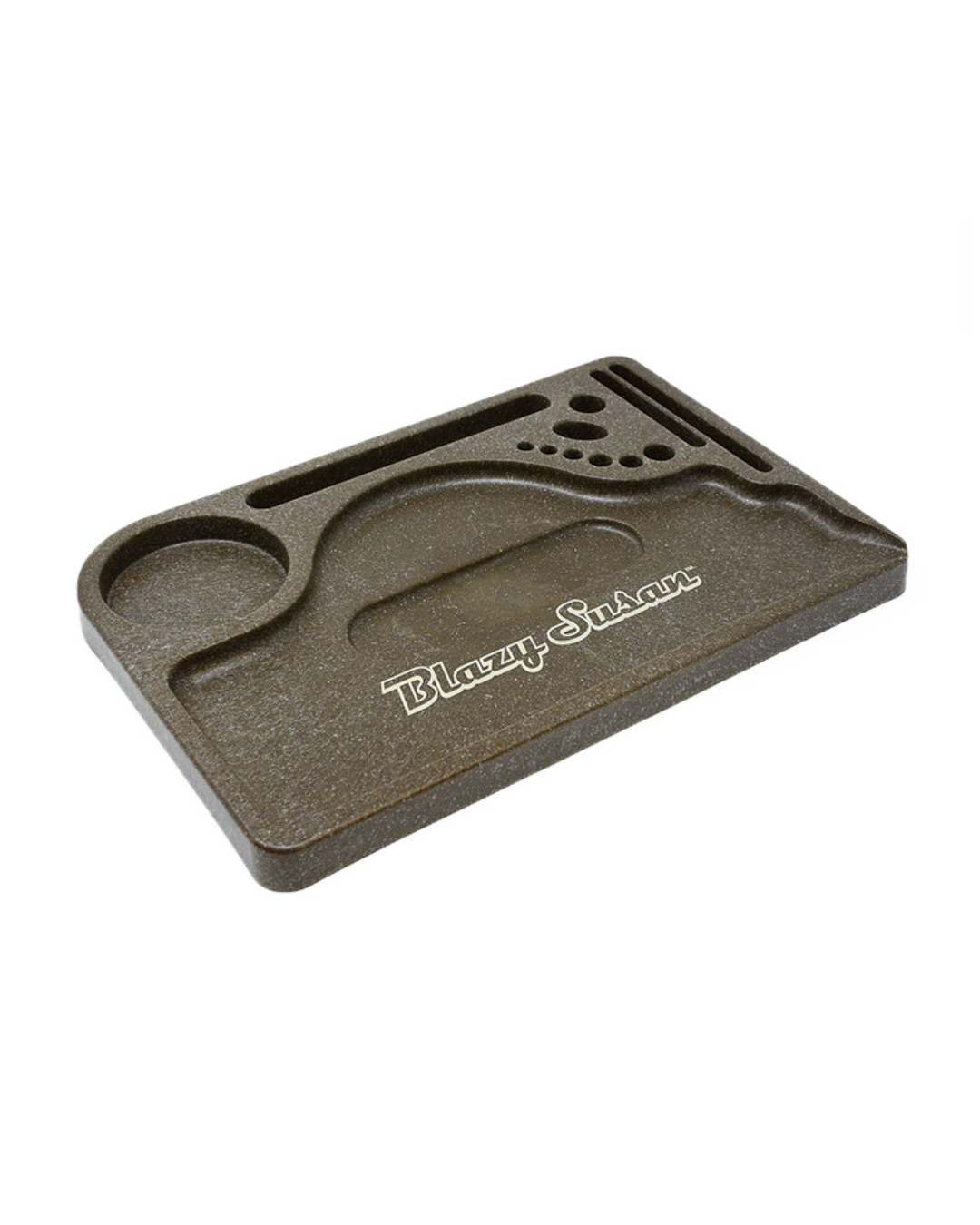 Blazy Susan Hemp Plastic Rolling Tray - Eco-Friendly and Durable. Crafted from sustainable hemp plastic, this rolling tray offers a durable, smooth surface for your smoking needs. Blends style with eco-conscious design.
