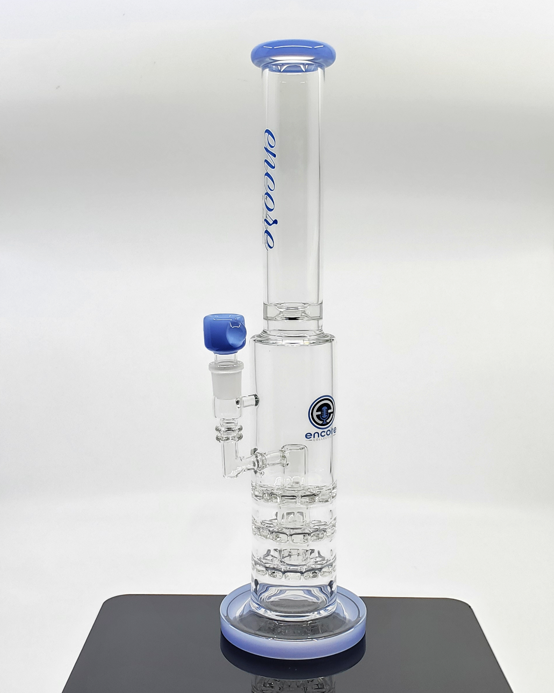Encore Glass 16” Triple Sunflower Disc Straight Tube - Featuring Three Sunflower Disc Percs for Unmatched Filtration and Smoothness.