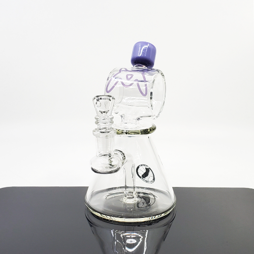 MAV Glass Barrel Top Beaker - Featuring a 2-Hole Perc for Smooth Hits, 14mm Joint, and Available in Various Colors.