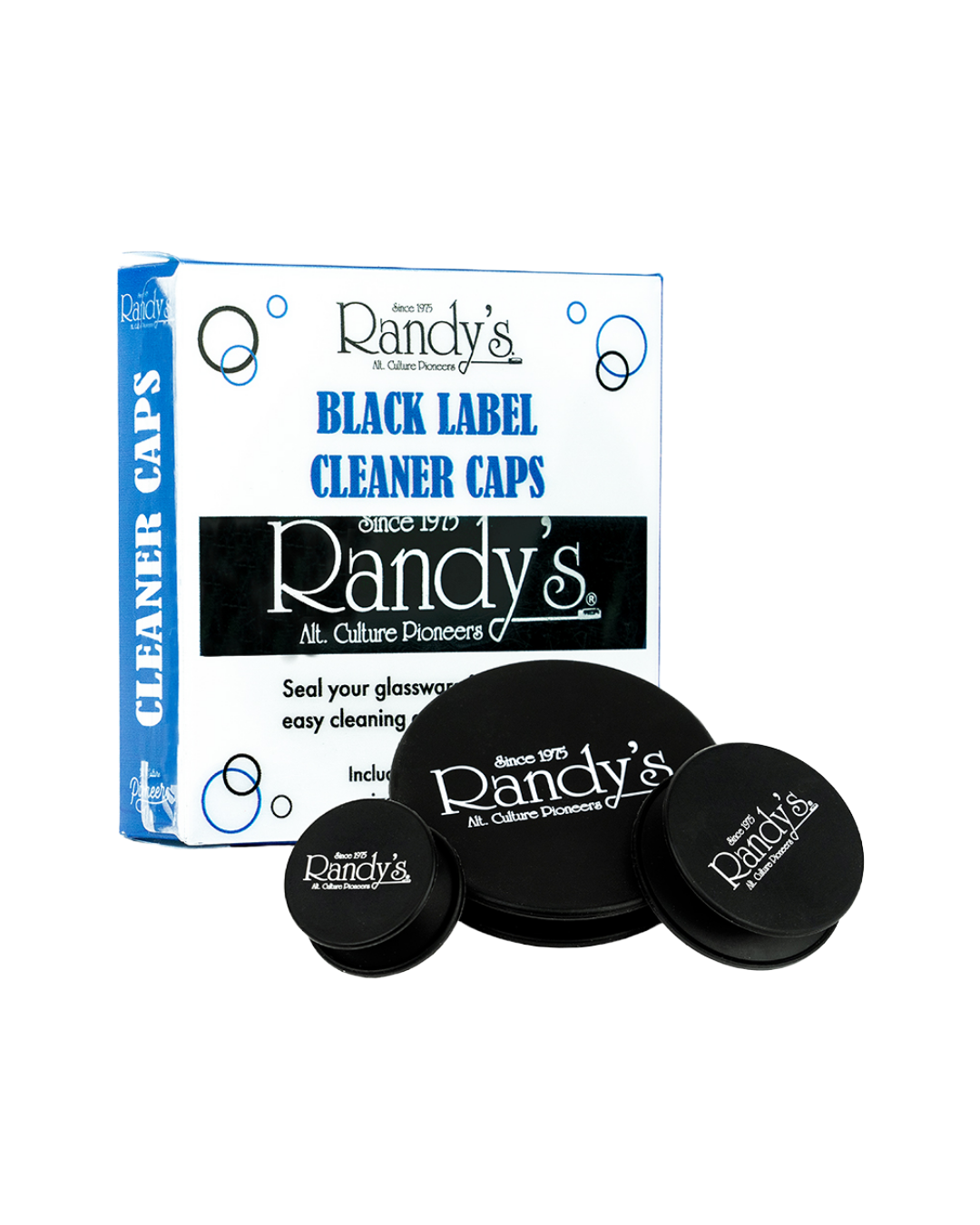 andy’s Black Label Cleaning Caps - Leak-Proof Cleaning Solution for Bongs and Rigs.