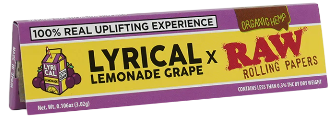 Raw X Lyrical Lemonade Grape King Size Wide Organic Hemp Papers
