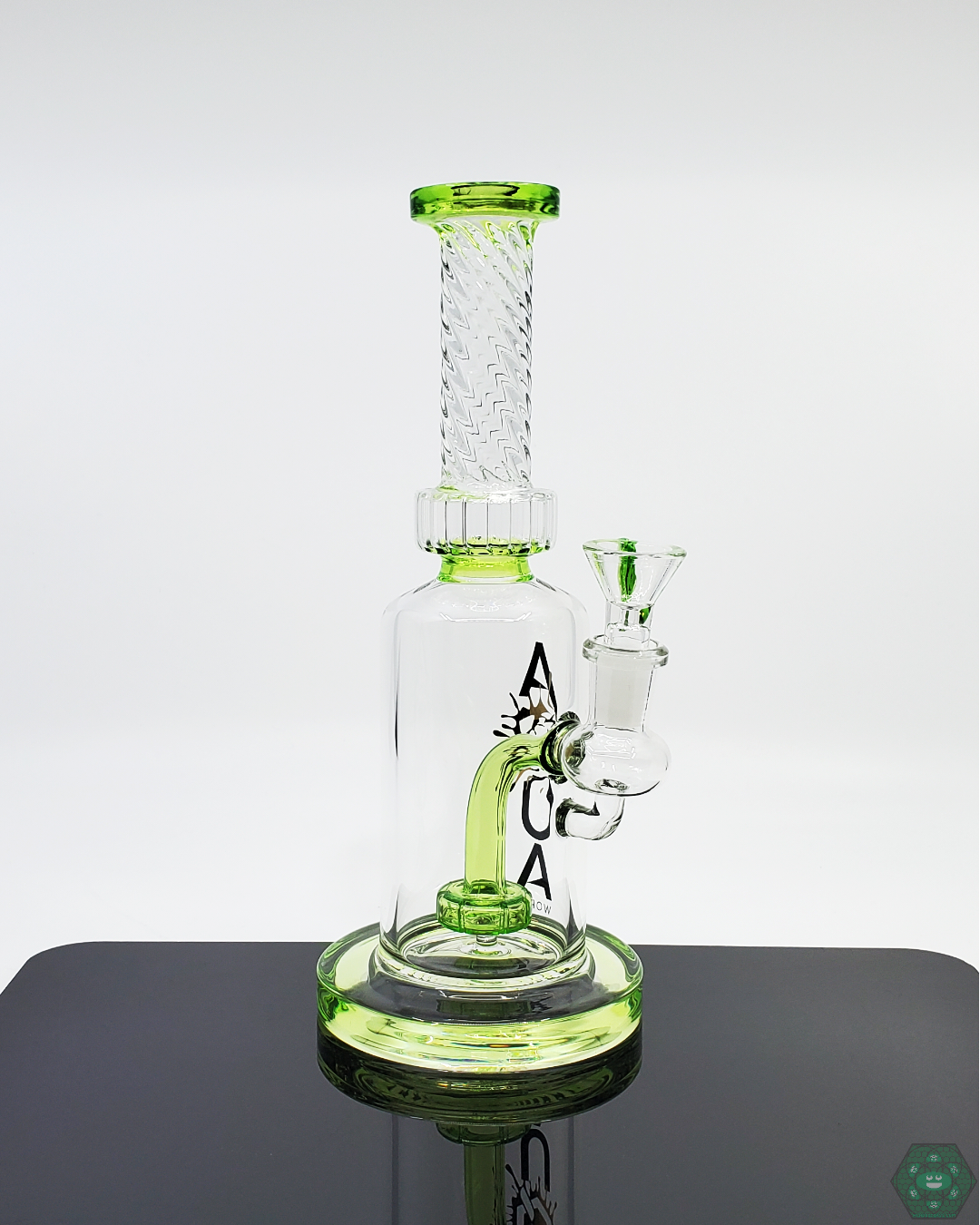 Aqua Works Glass 9” Spiral Neck Straight Tube | Smooth Hits with Visually Unique Spiral Design for Consistent Use