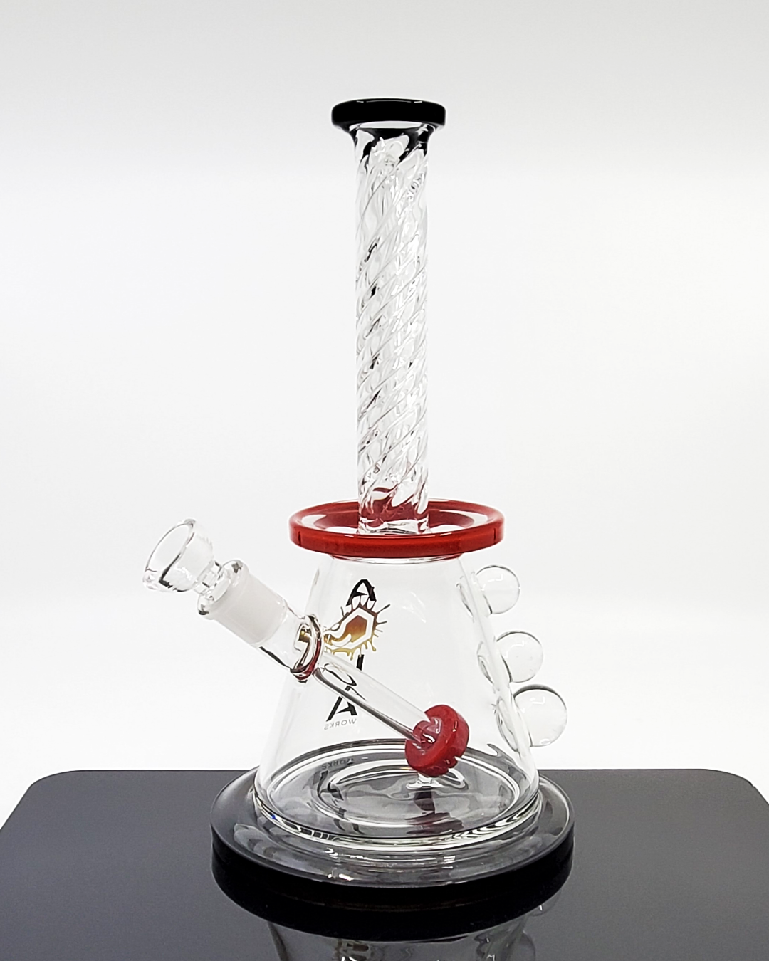 Aqua Works Glass Spiral Neck Beaker | Efficient Filtration and Distinctive Design for Smooth, Enjoyable Smoking