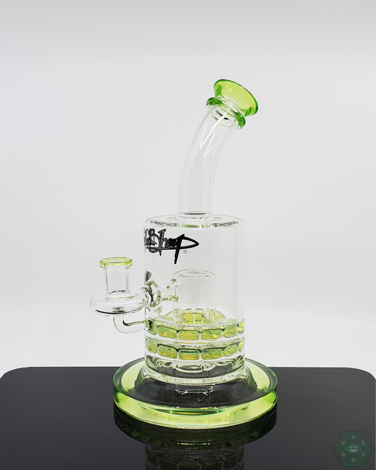 BSG 9.75” Double Ratchet Recycler, offering superior filtration with dual ratchet percs for clean hits.