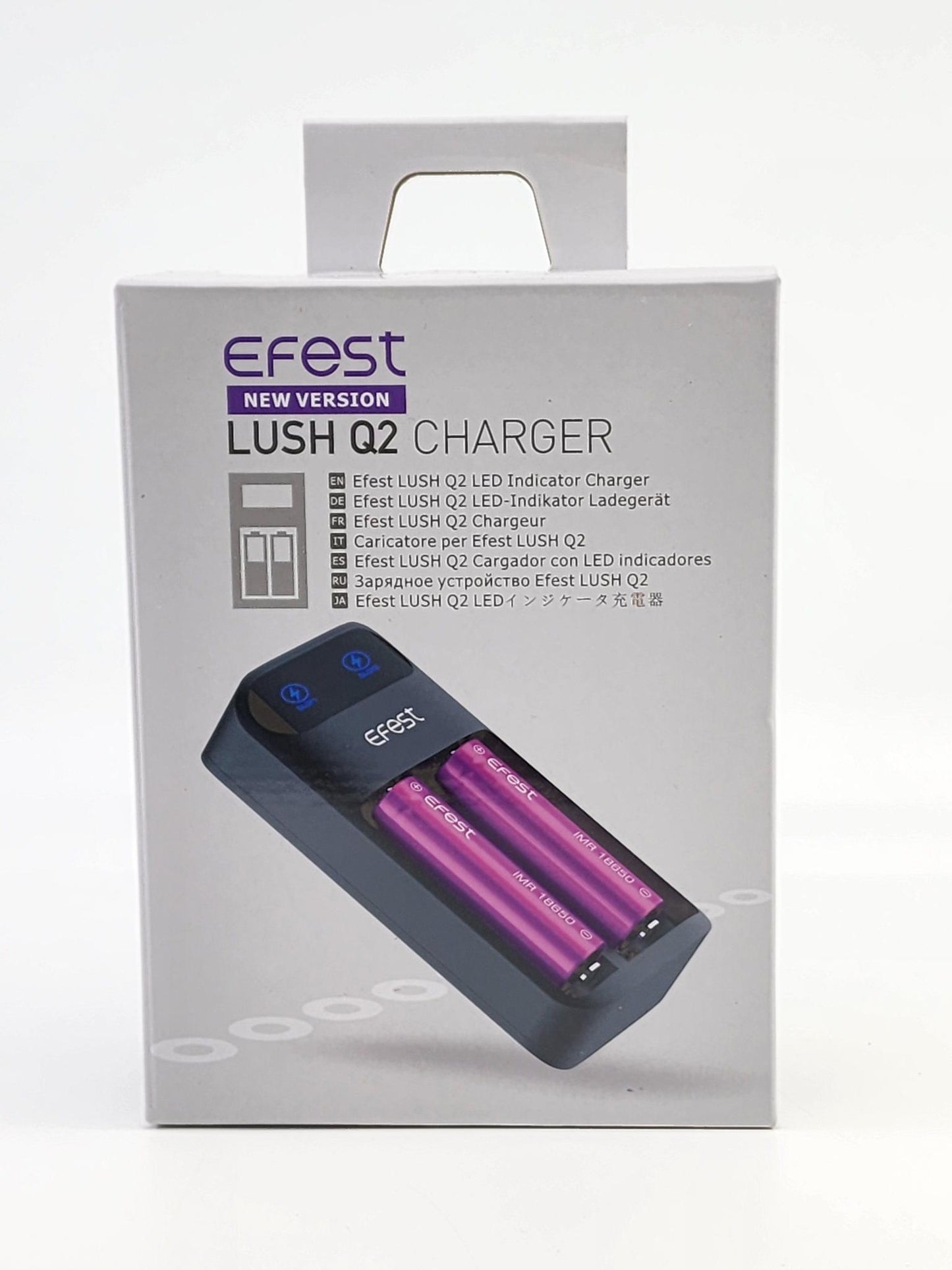 Efest LUSH Q2 Dual Slot Battery Charger – Intelligent LED charger for two cells, providing accurate, efficient charging with a simple, hassle-free design.