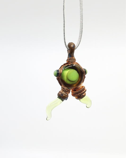 Close-up of the Electroformed Glass Pendant, highlighting the fine details and premium materials used in its creation for a standout piece.