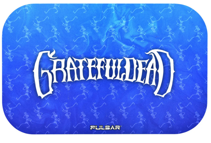 Grateful Dead x Pulsar Metal Rolling Tray & Lid – 11x7 inch rolling tray with Dancing Skellies art, raised sides, colorfast design, and matching lid that attaches magnetically.