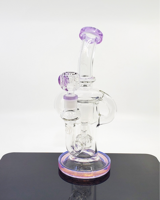 Monark Glass 9.5” Dual Uptake Circ Perc Rig featuring superior filtration and a stylish design for smooth hits.