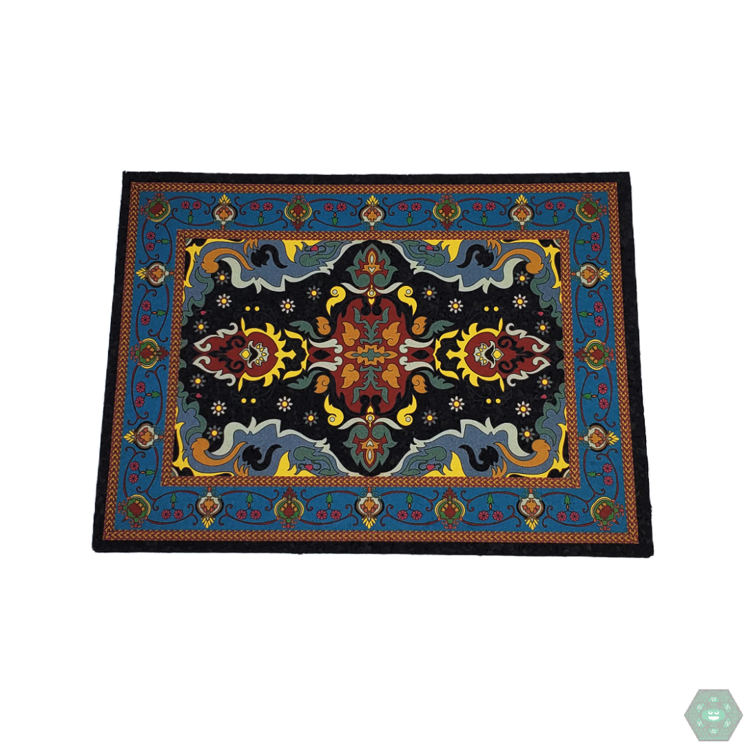 Mood Mats 11” Durban Rug eco-friendly, heat-resistant dab mat made from recycled neoprene, designed for secure glassware protection and non-slip stability.