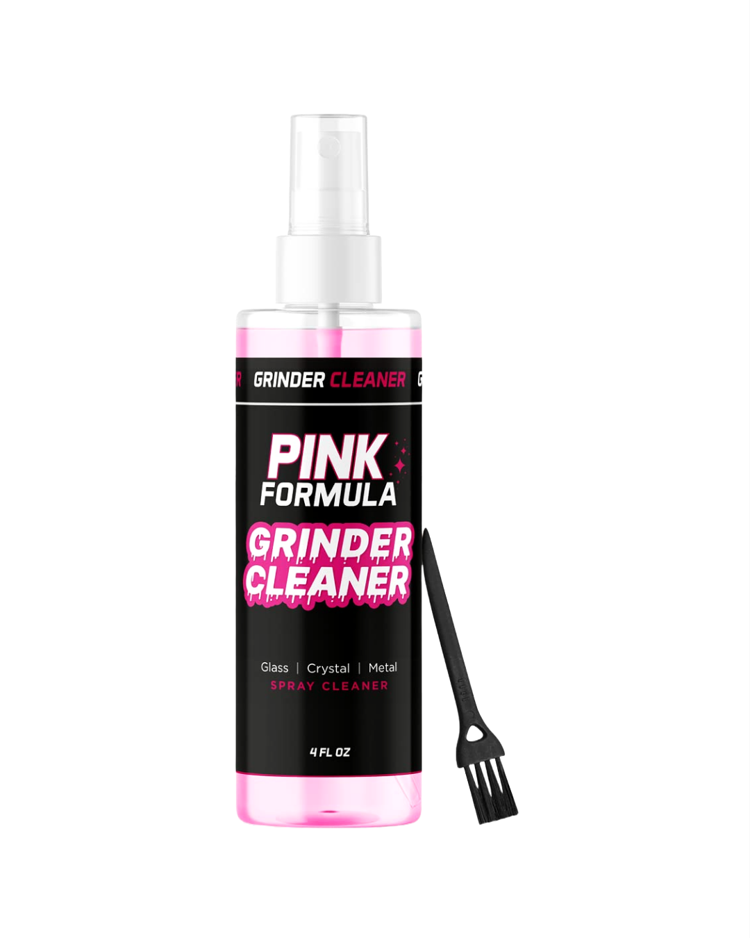 Pink Formula Grinder Cleaner (4oz), a fast-acting liquid solution designed to break down resin and residue for smooth grinder operation.
