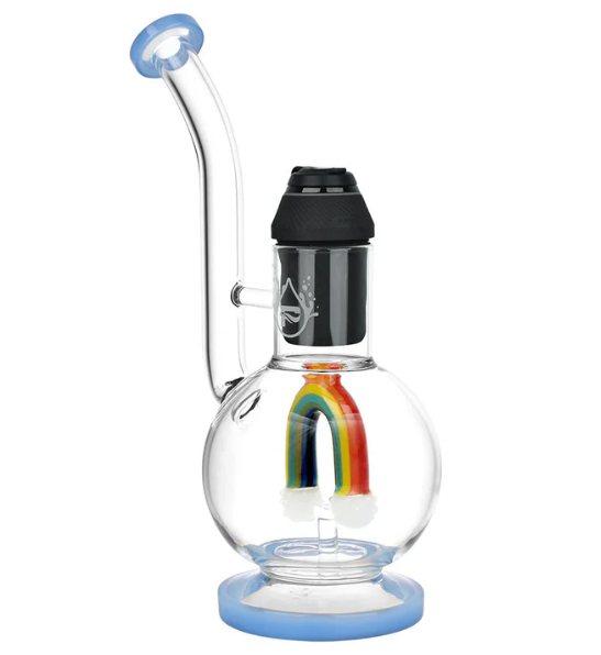 Pulsar Chasing Rainbows Attachment - 10-inch glass attachment with rainbow percolator, designed for Puffco Proxy, providing smooth dabbing sessions with aesthetic appeal.