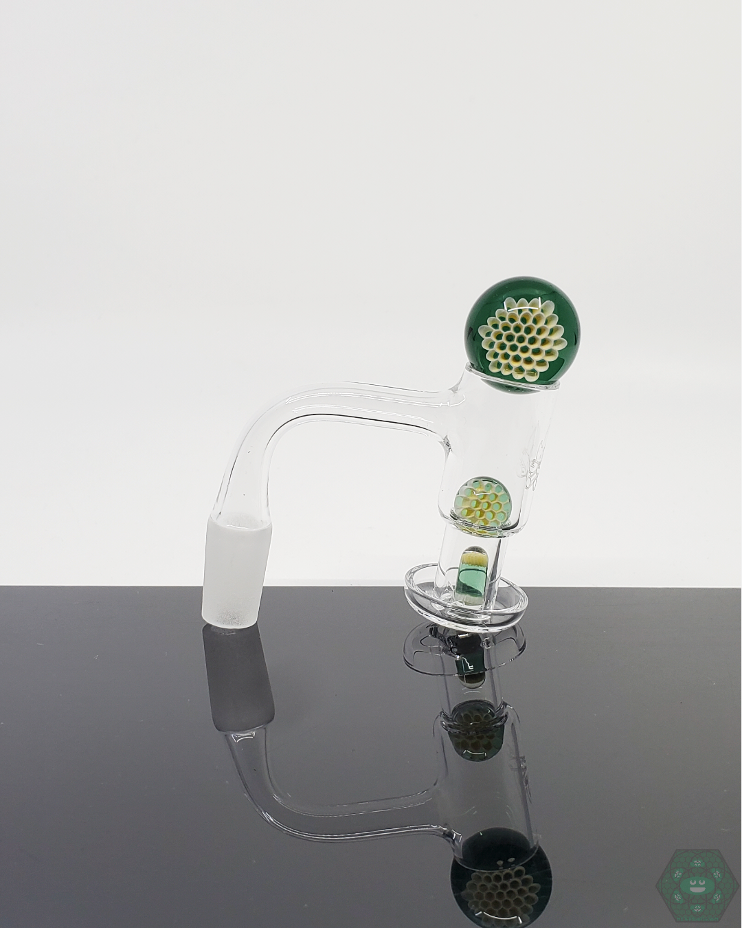 Steve H Glass Quartz Nail Slurper Set with marble and terp pearls, designed for enhanced flavor and smooth vapor delivery with 20-25mm quartz nails.