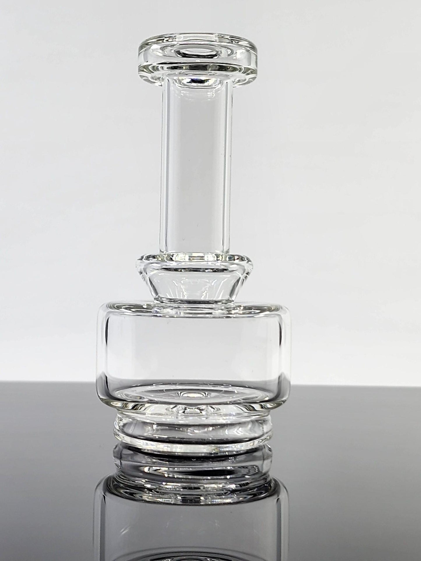 Tokr Glass Clear Puffco Dry Top – a dry attachment designed for the Puffco Peak, Peak Pro V1, and Peak Pro V2, measuring 4 inches in height.