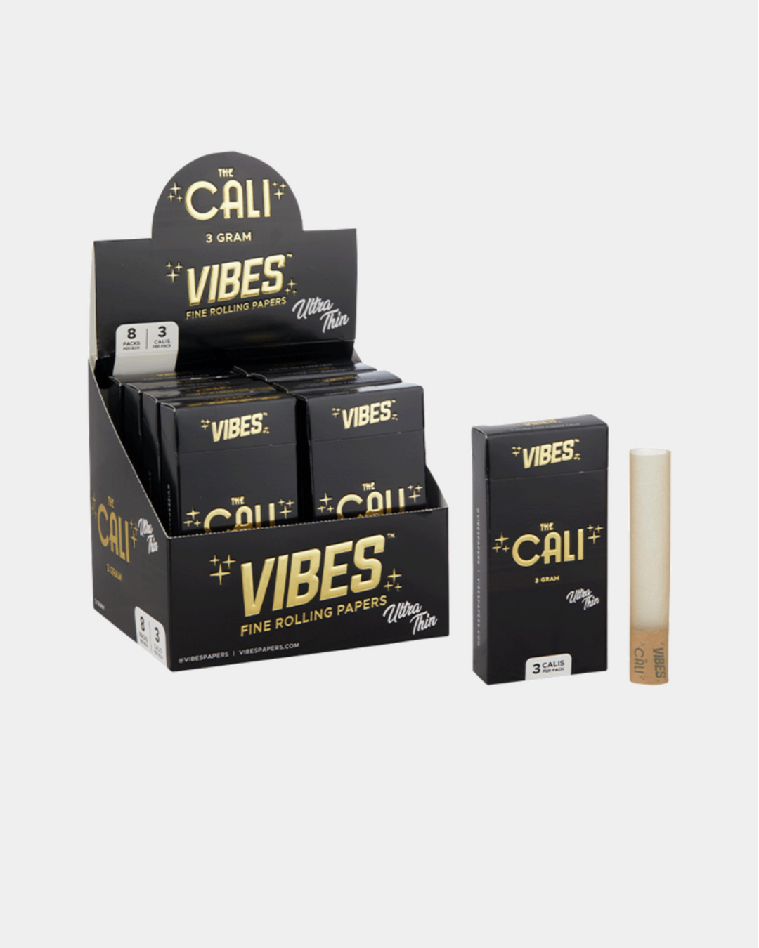 Vibes Pre-Rolled Cali 3 Gram Ultra-Thin – Slow, clean burn with a smooth smoke, perfect for premium rolling sessions.