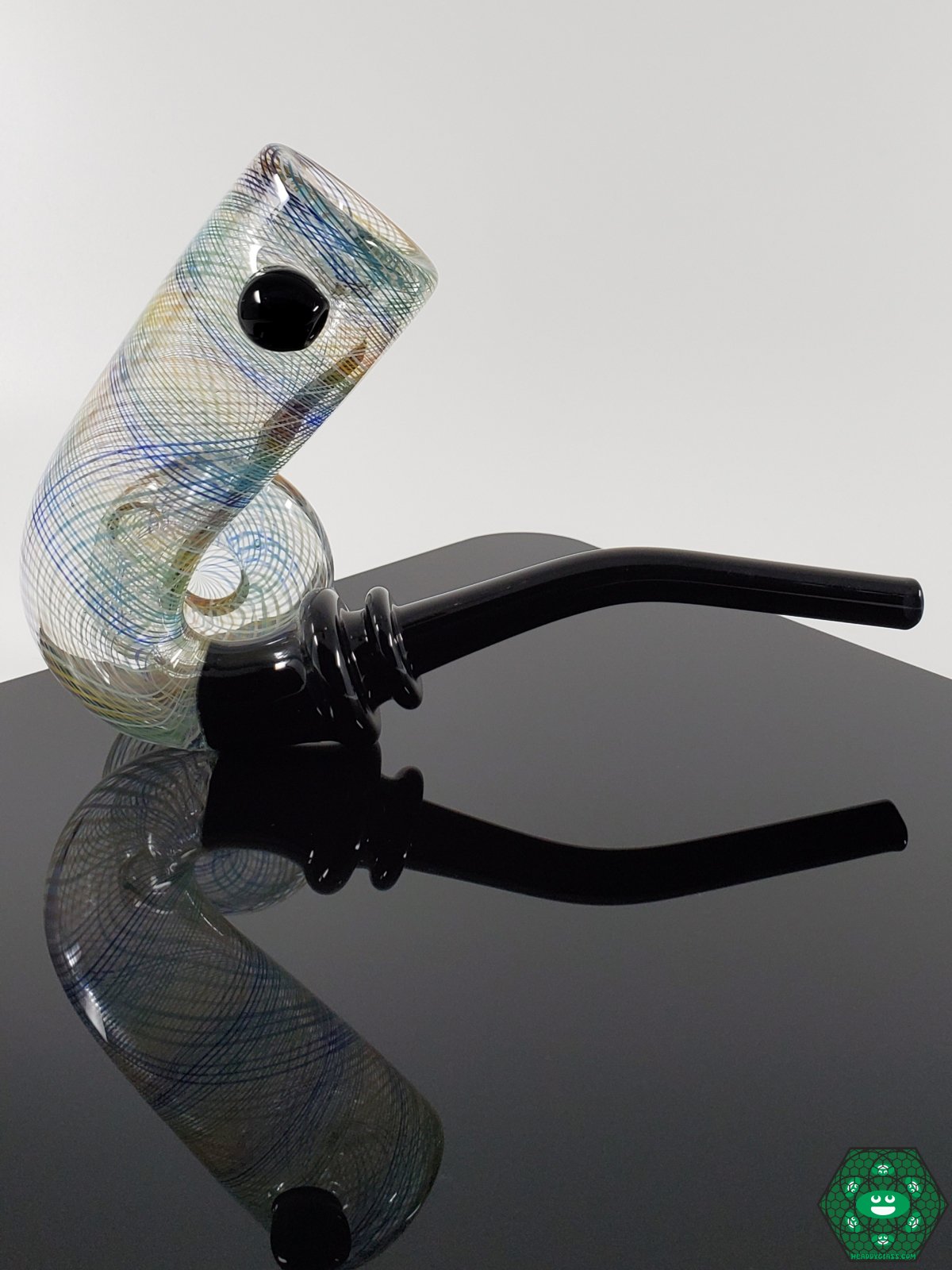 Handcrafted Glass Sherlock Pipe - Bigfoot x Rambler. Offers quality glass with a distinctive, artistic touch.