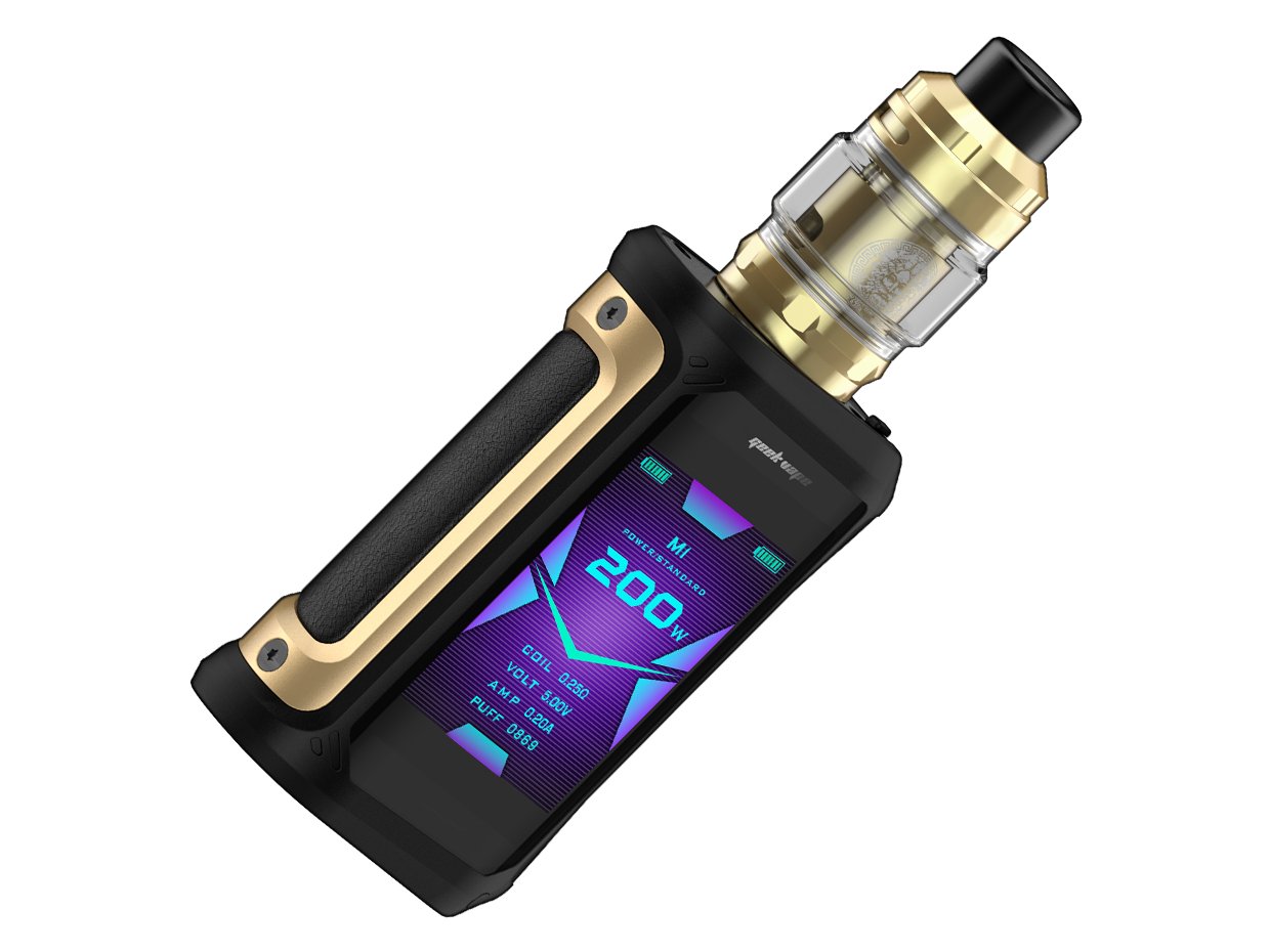 Aegis 200W Kit by Geek Vape, a durable vape mod kit designed for performance and resilience, featuring 200W output, advanced temperature control, and a rugged construction that is shockproof, waterproof, and dustproof, making it perfect for vapers who demand both power and durability.