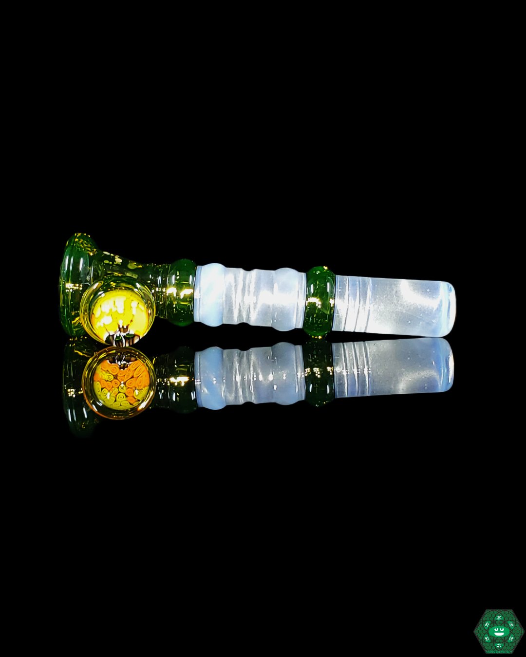 Alex Inwood Onie #11 | 3.75” Citrine UV Glass Chillum with Built-in Screen and Unique Millie Design