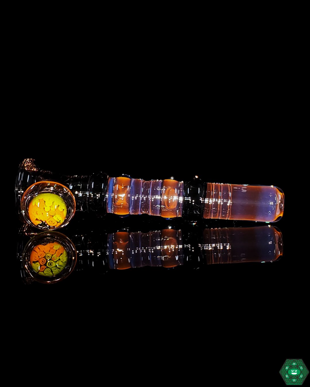 Alex Inwood Onie #8 | Glass Chillum with UV Effects, Incased Millie, and Built-In Screen for a Visually Appealing Experience