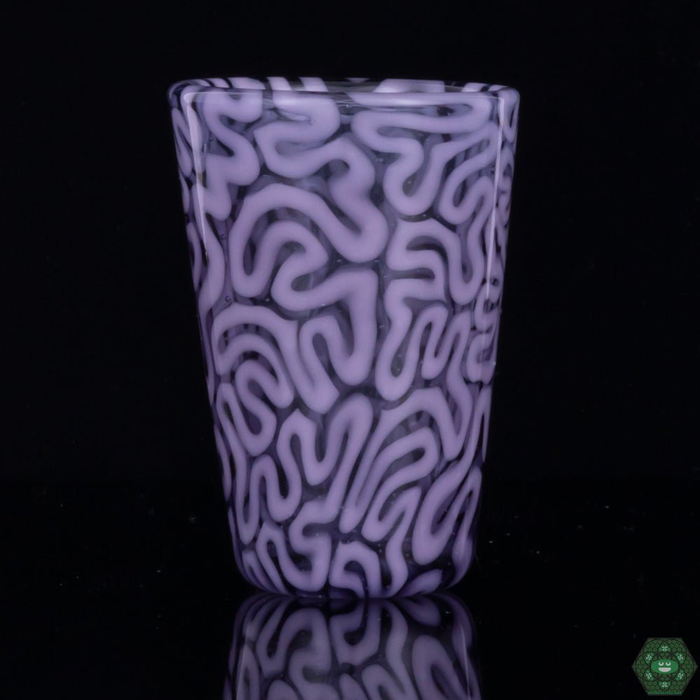 Algae Glass Shot Glass | Purple Brain Tech Design, Handcrafted Collectible Art Glass with Distinctive Craftsmanship