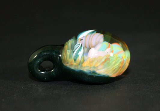 Amber Cottrill Clown Pendant #4 | Whimsical Glass Art Pendant, Perfect for Collectors and Unique Jewelry