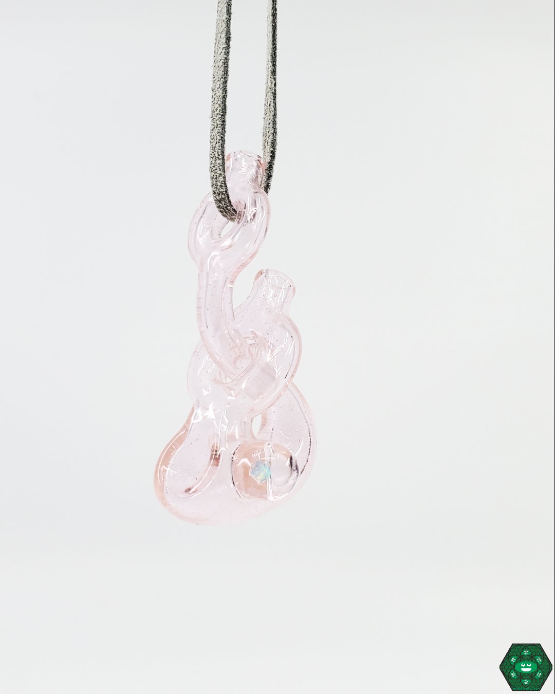 Artistic Glass Pendant Pipe: The Sir Pyro Pendy Pipe combines the beauty of pendant art with the functionality of a glass pipe, available at Headdy Glass.