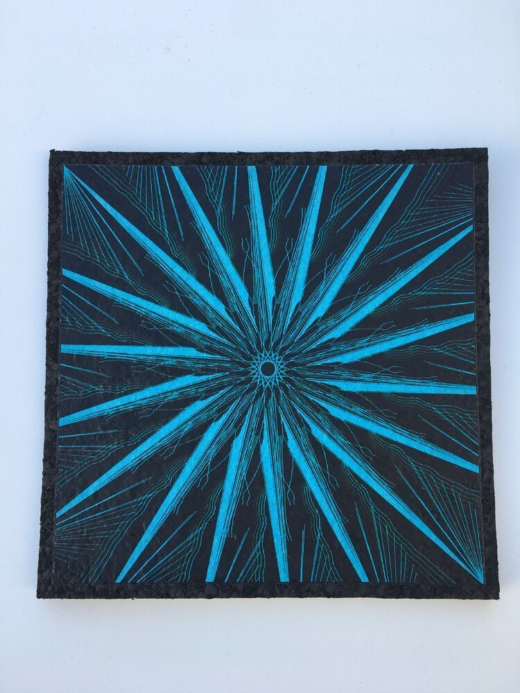 East Coasters Arctic Shatter 8" Coaster, durable, frosted glass dab coaster, offers a stylish and durable surface for glass rigs and accessories, featuring a unique frosted texture, visually appealing and highly functional, an ideal addition to any setup.