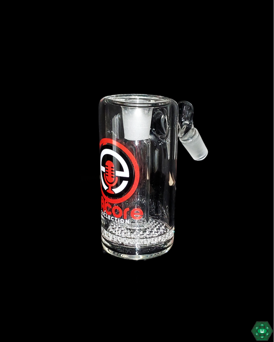 Close-up of the Encore Glass 50mm Honeycomb Ash Catcher, showcasing its high-quality construction and honeycomb percolation system for superior filtration and smooth smoking sessions.