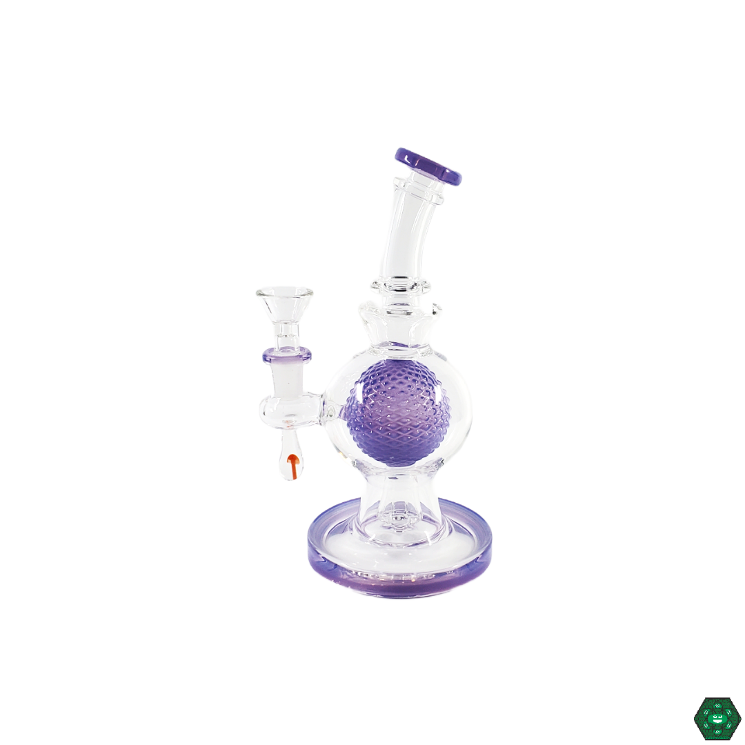 Green Bear Glass 8” Inception Egg in use, demonstrating its smooth filtration and efficient performance for an enjoyable and flavorful dabbing session.