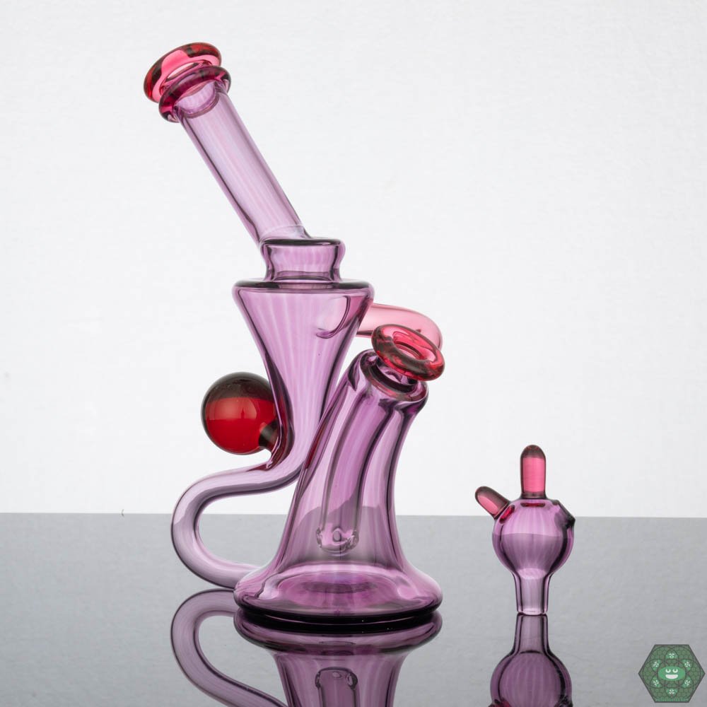 Kilo Glass Limited Edition Gold Amethyst Recycler – Crafted with 3-hole perc and signature design for high-quality, smooth hits.
