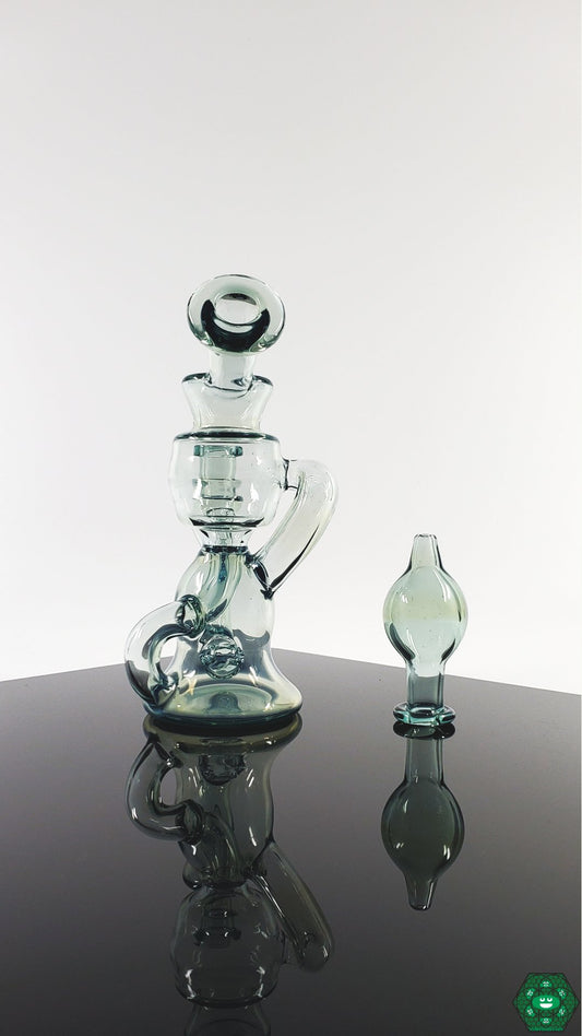 Mini Klein Recycler: The Professor Dank Mini, a portable glass rig perfect for smooth and flavorful dabs on the go.