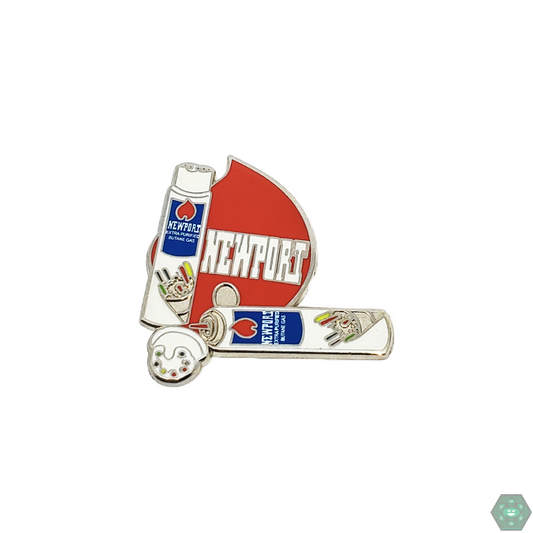 Newport Butane Hat Pin featuring a collectible enamel design, ideal for fans looking to add a unique touch to their collection