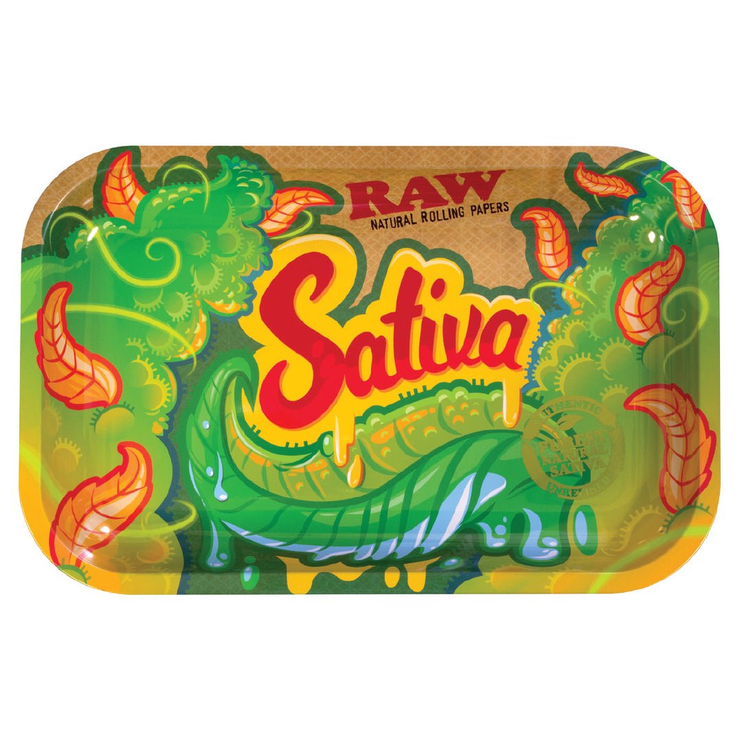 RA Sativa Small Rolling Tray, perfect for a quick setup, offering a compact and convenient surface for hassle-free rolling.