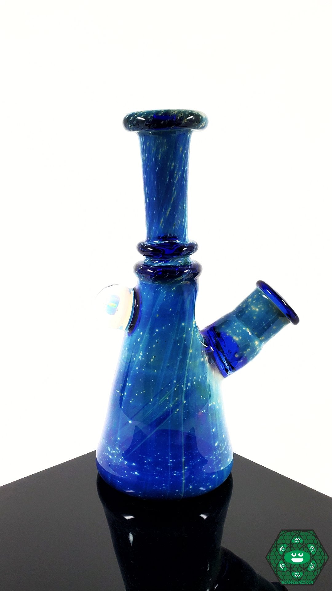 Raya Glass Mini Tube – Space theme with artistic design, 14mm female joint at 45-degree angle, compact 6.25” height, perfect for any glass collection.