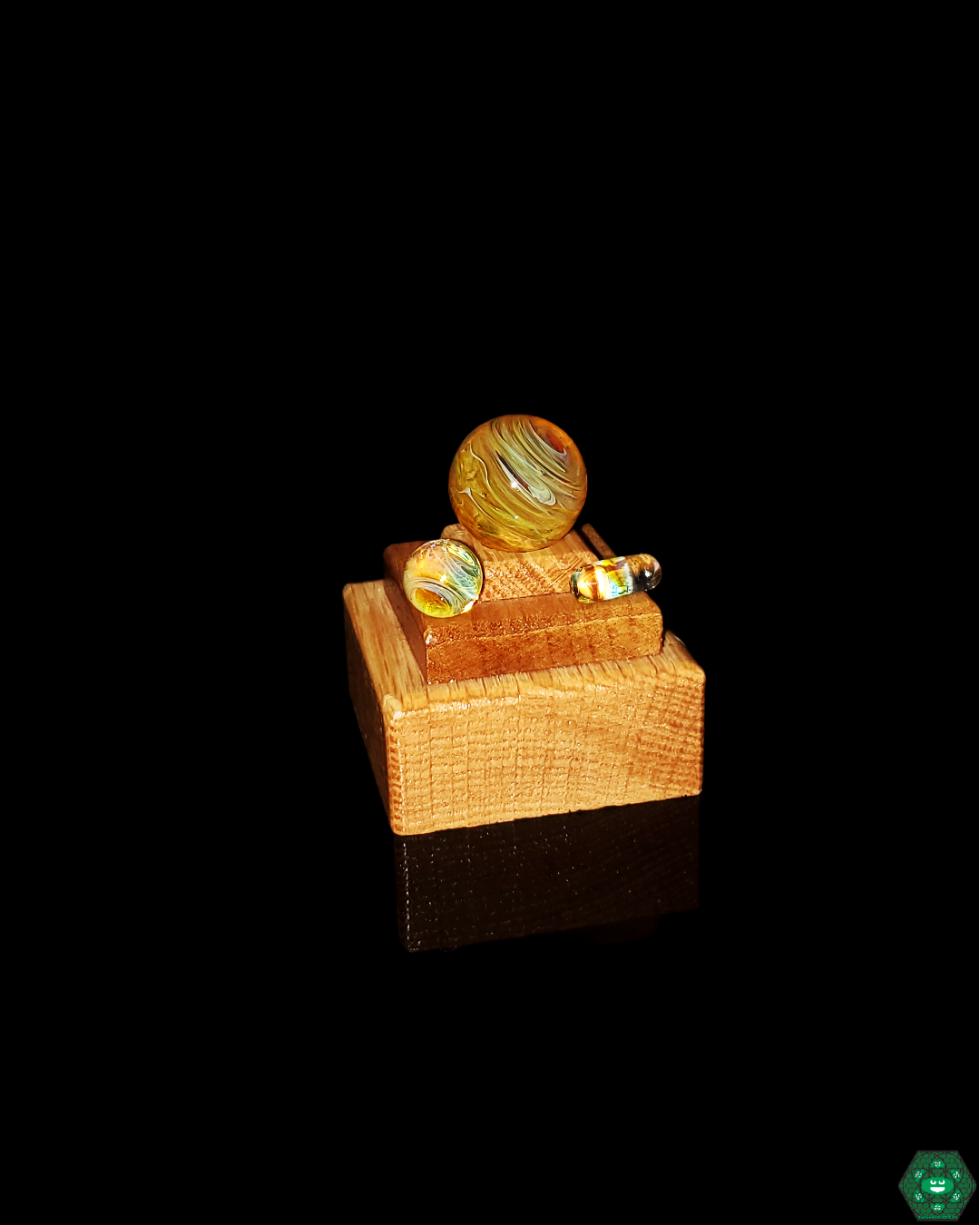 Temple Quartz NS Yellow Slurper Set, a complete terp marble and valve kit for enhanced dabbing performance.