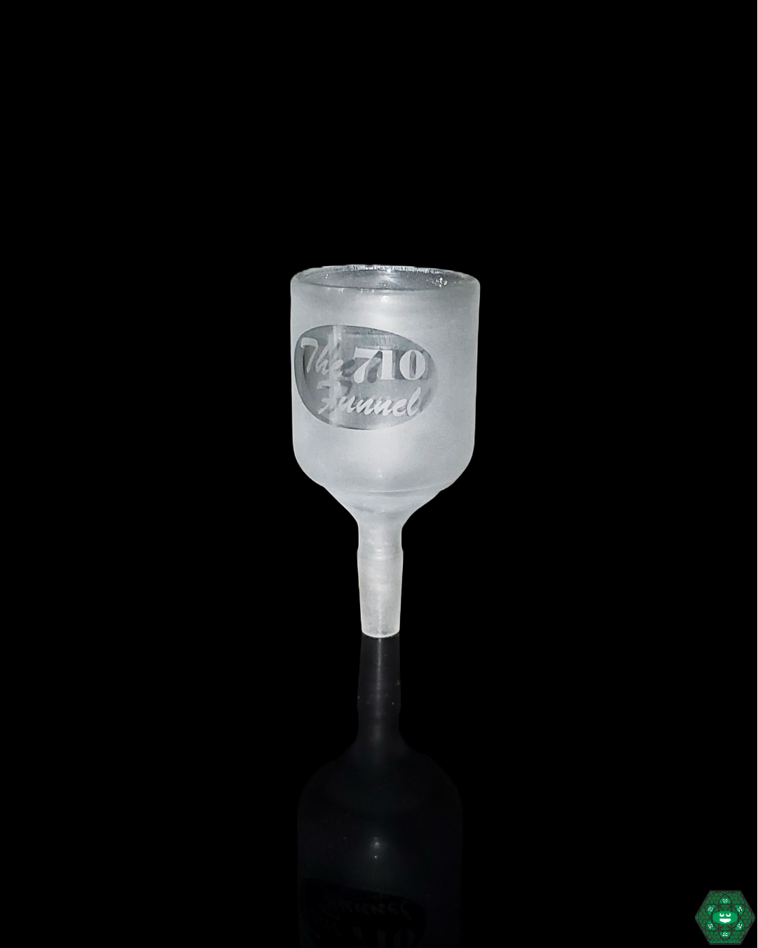 Close-up of The 710 Funnel 10mm, showcasing its durable quartz construction and precise design for smooth, clean concentrate handling and optimal control.