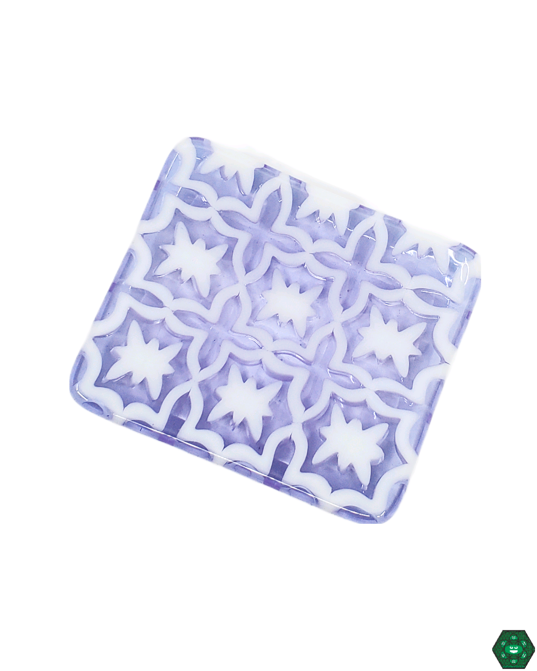 Xanderdam Plate, an intricately handcrafted glass art piece featuring vibrant colors and elegant details, perfect for display or unique serving.