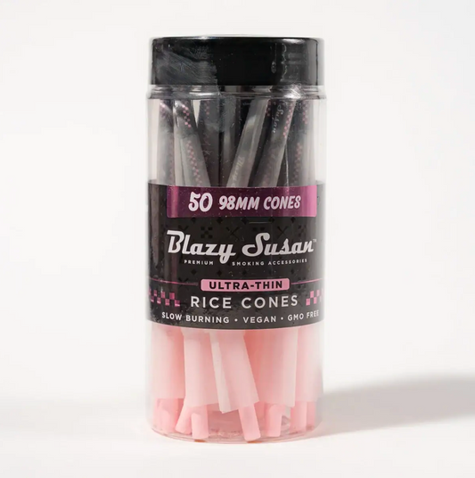 Blazy Susan - Ultra Thin Rice Pre Rolled Cones 50ct Jar