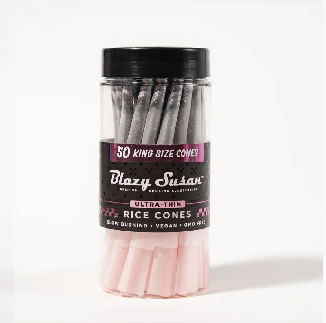 Blazy Susan - Ultra Thin Rice Pre Rolled Cones 50ct Jar
