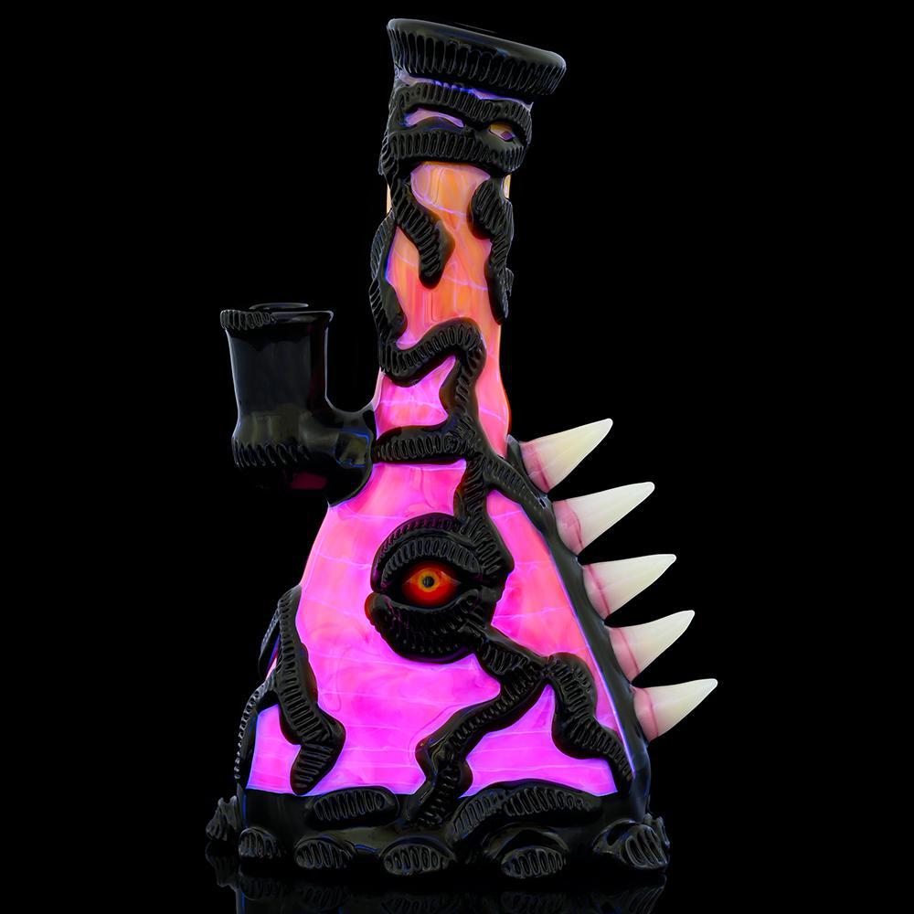 Salt Glass - UV Soul Flask #8 (Orange Crayon/Red Crayon/ Yellow Crayon/Electric Flamingo/Black Jack)