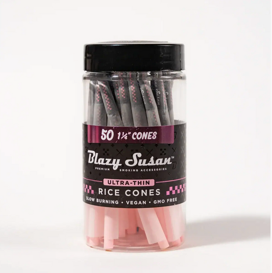 Blazy Susan - Ultra Thin Rice Pre Rolled Cones 50ct Jar