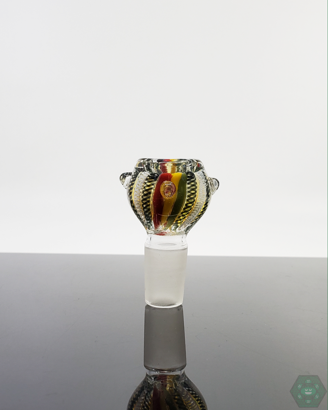 18MM Colored Linework Glass Bowl | Vibrant Art Design with Smooth Airflow for Enhanced Setup