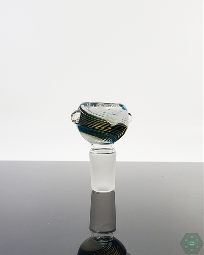 18MM Colored Linework Glass Slide | Durable Glass Bowl with Smooth Draws and Stylish Linework Design